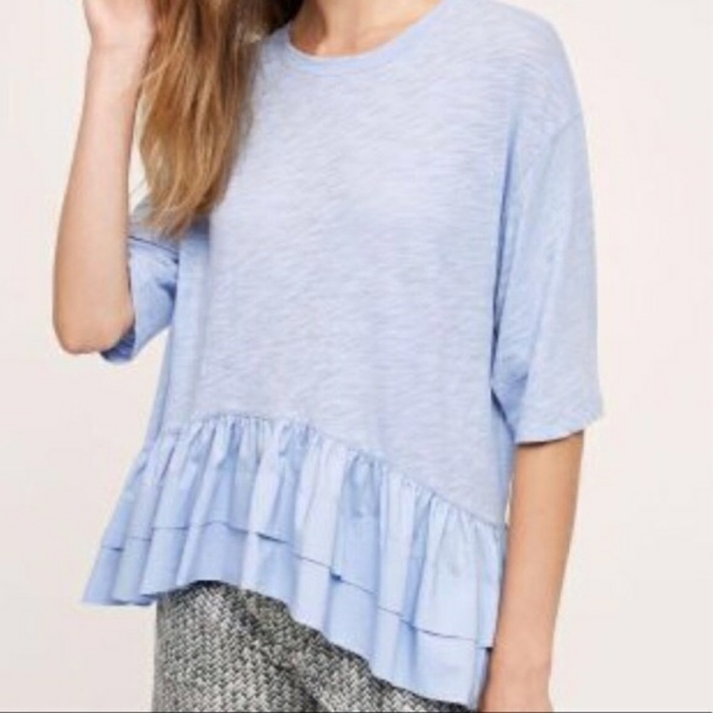 Anthropoligie Akemi and Kin Cascade Ruffle Top